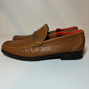 Sandrino Moscoloni Shoe Men 12 D Cordoba Brown Leather Loafer Horse Bit Metal